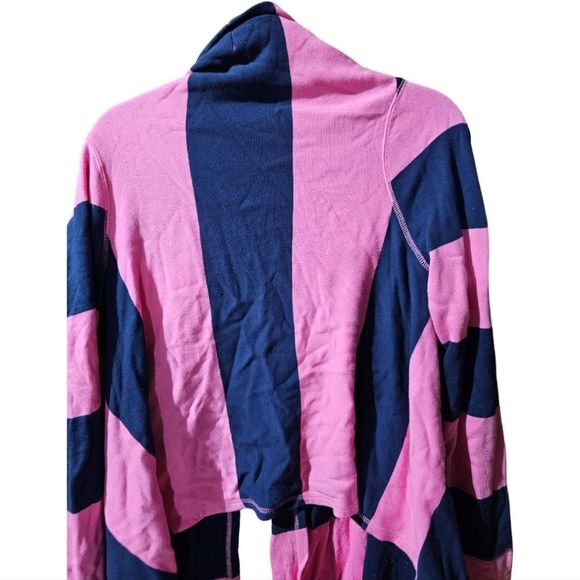 LILLY PULITZER Pink/Blue Striped Hi-Low Cardigan Wrap - Size Large - Picture 4 of 8